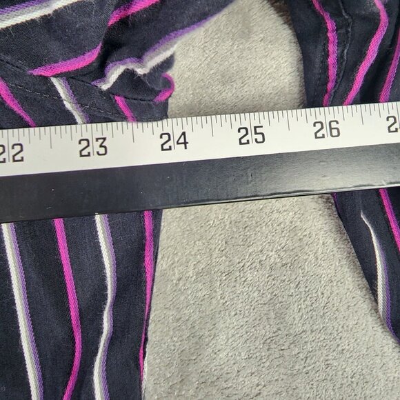 Mens J Ferrar Shirt Button Up Long Sleeve Black Pink Striped Large 16-16.5 - Picture 4 of 5